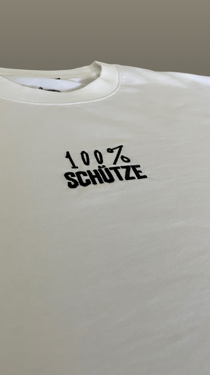 100% Schütze Tee (white/black)
